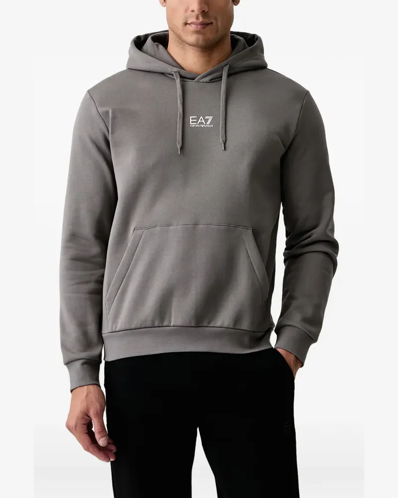 EA7 Hoodie mit Logo-Print - Grau Grau