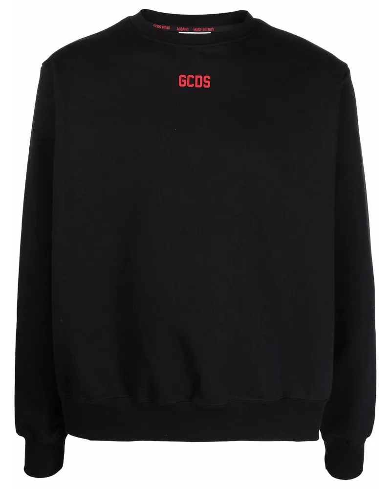 GCDS Sweatshirt mit Logo-Print Schwarz