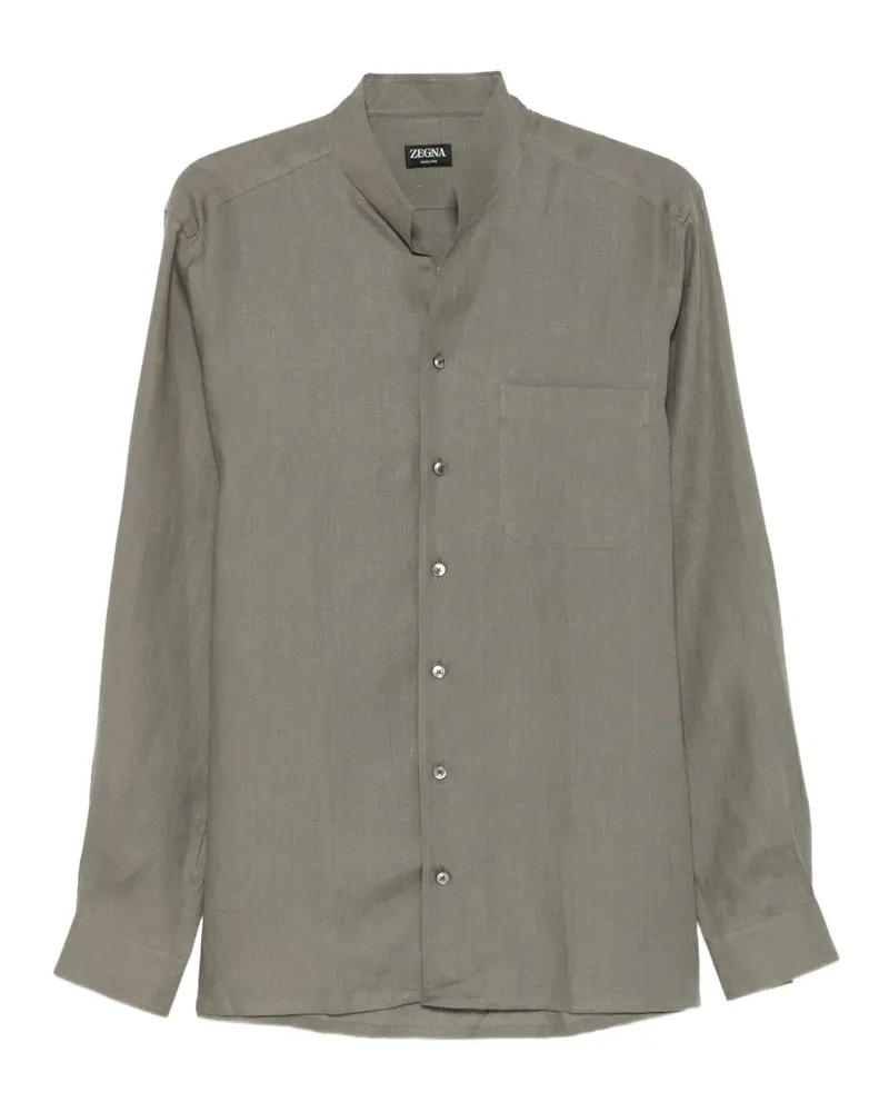 Ermenegildo Zegna Hemd mit Stehkragen - Grau Grau