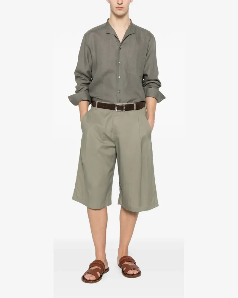 Ermenegildo Zegna band-collar pocket shirt - Grau Grau