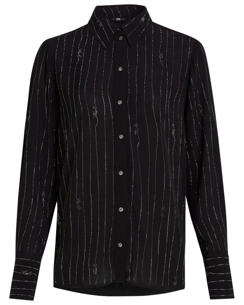 Karl Lagerfeld Hemd mit Strass - Schwarz Schwarz