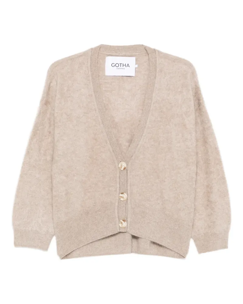 Gotha V-neck buttoned cardigan - Nude Nude