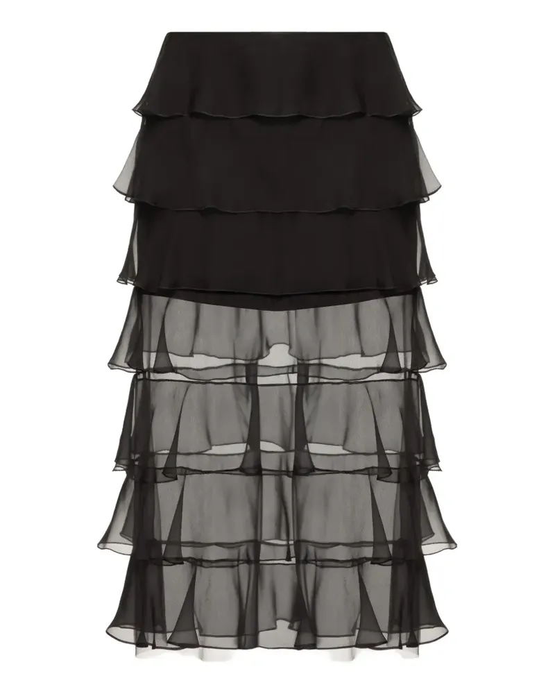 Valentino Garavani Rock aus Chiffon - Schwarz Schwarz