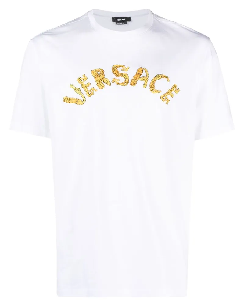 Versace Seashell Baroque cotton T-Shirt - Weiß Weiß