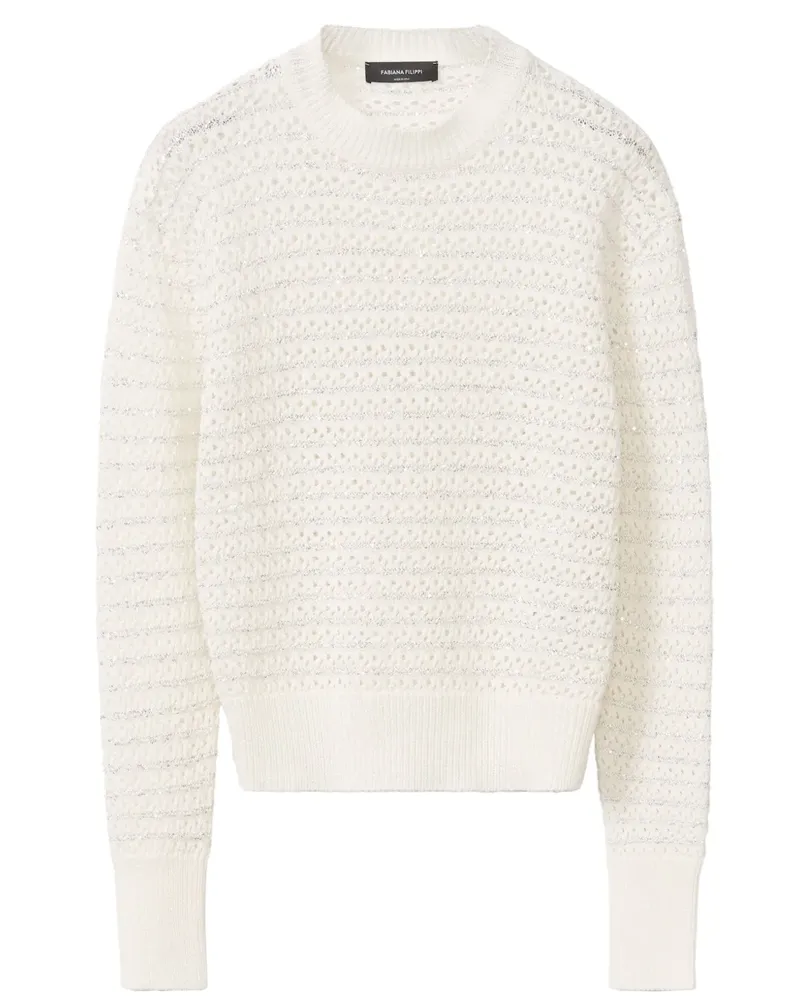 Fabiana Filippi Pullover mit Lurex-Detail - Weiß Weiß