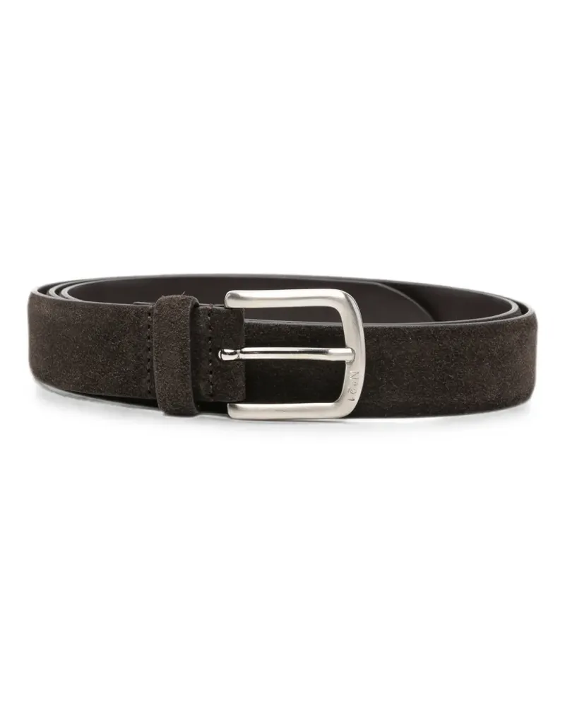 N° 21 suede-finish buckle-fastening belt - Braun Braun