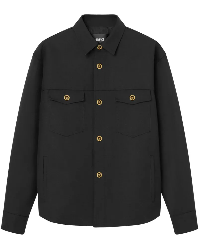 Versace Cavalry Hemdjacke aus Wolle - Weiß Weiß
