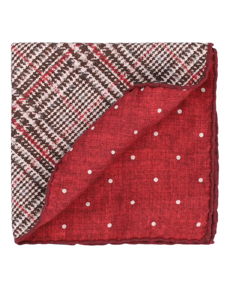 Brunello Cucinelli Einstecktuch mit Prince of Wales-Karo - Rot Rot
