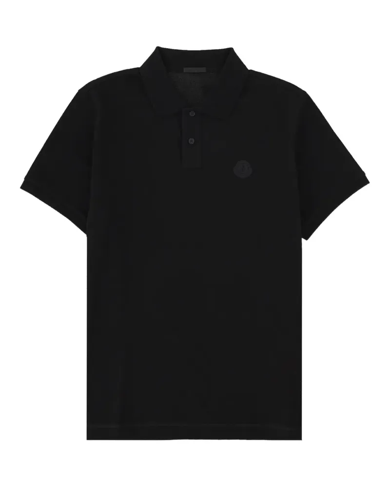 Moncler Poloshirt mit Logo-Patch - Schwarz Schwarz
