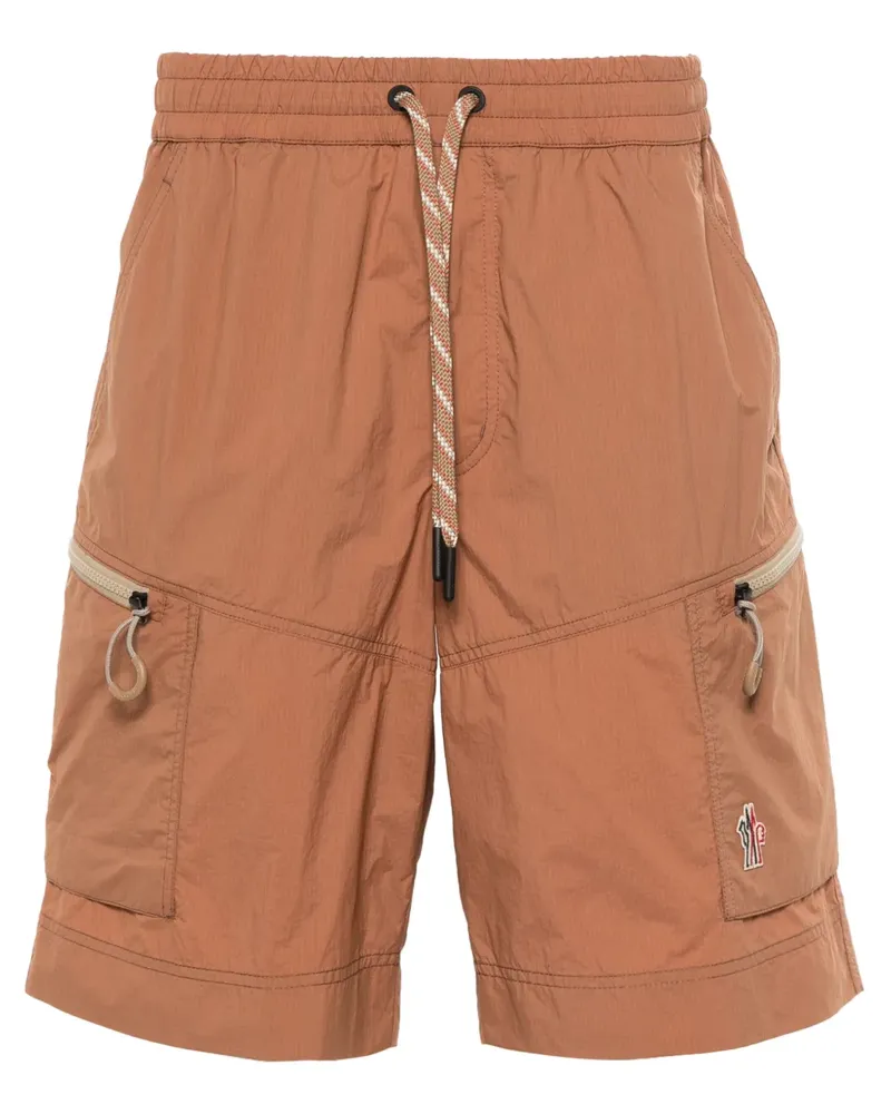 Moncler Kordelzug-Shorts mit Logo-Applikation - Braun Braun
