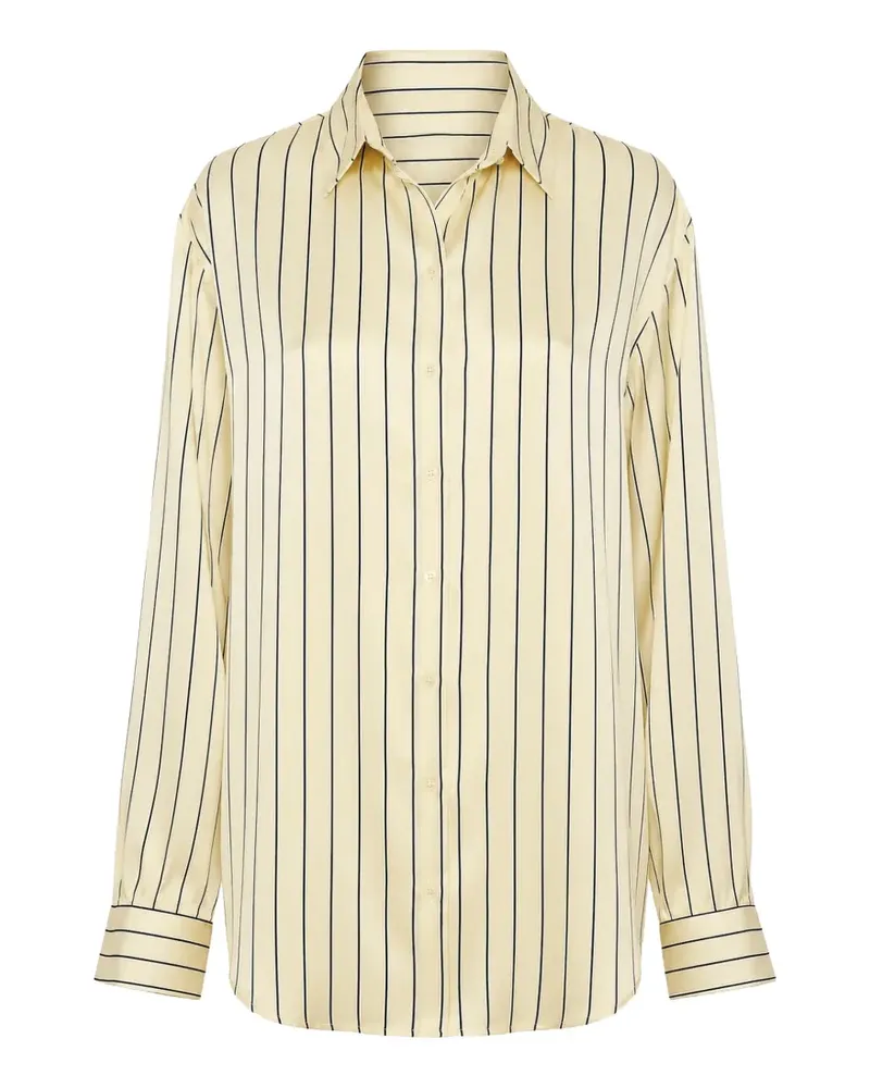 STAUD Nolan pinstripe silk shirt - Nude Nude