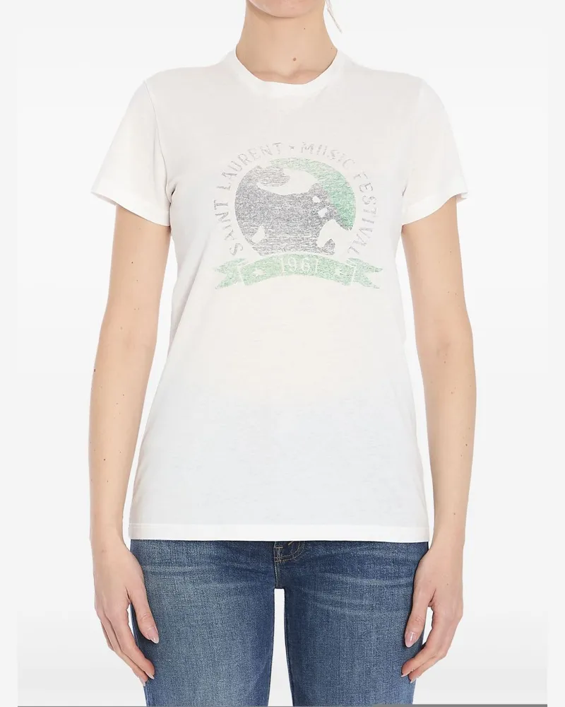 Saint Laurent 1961  Music Festival T-Shirt - Weiß Weiß