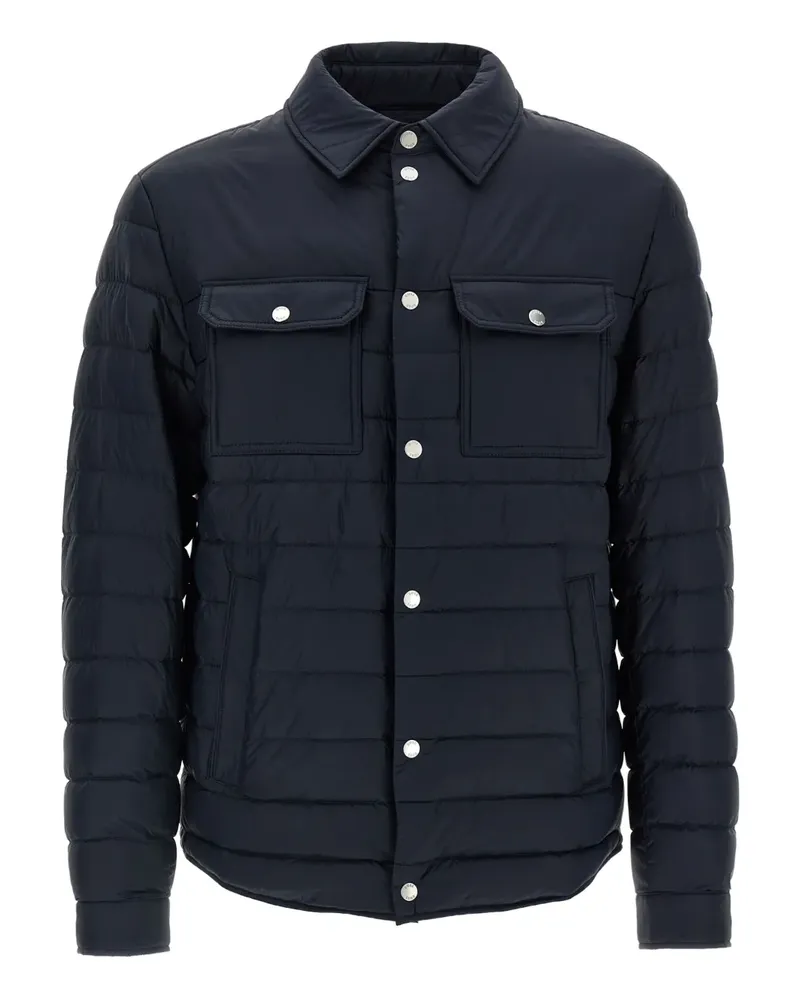 HUGO BOSS Wattierte Jacke mit gestepptem Hemdkragen - Blau Blau