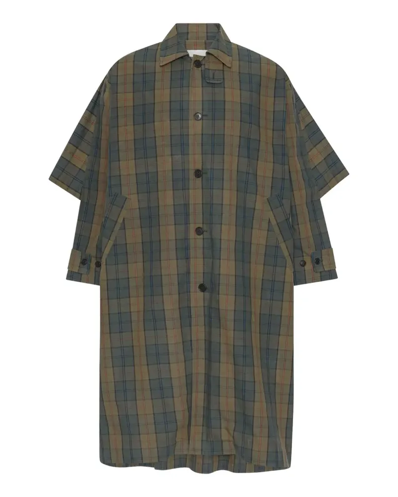 Henrik Vibskov Uncut tartan-check coat - Braun Braun