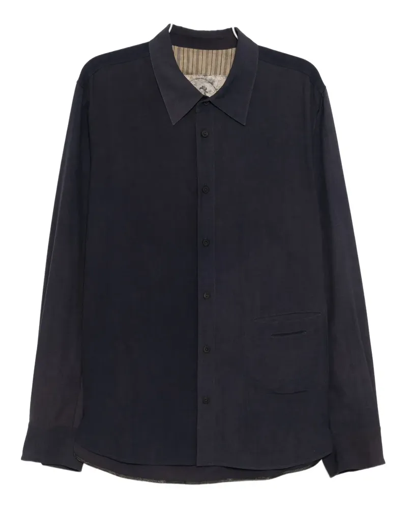 Ziggy Chen wool shirt - Blau Blau