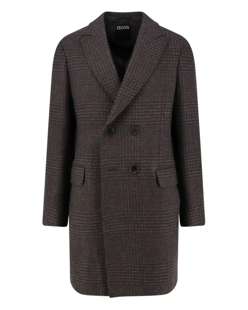 Ermenegildo Zegna double-breasted check coat - Braun Braun