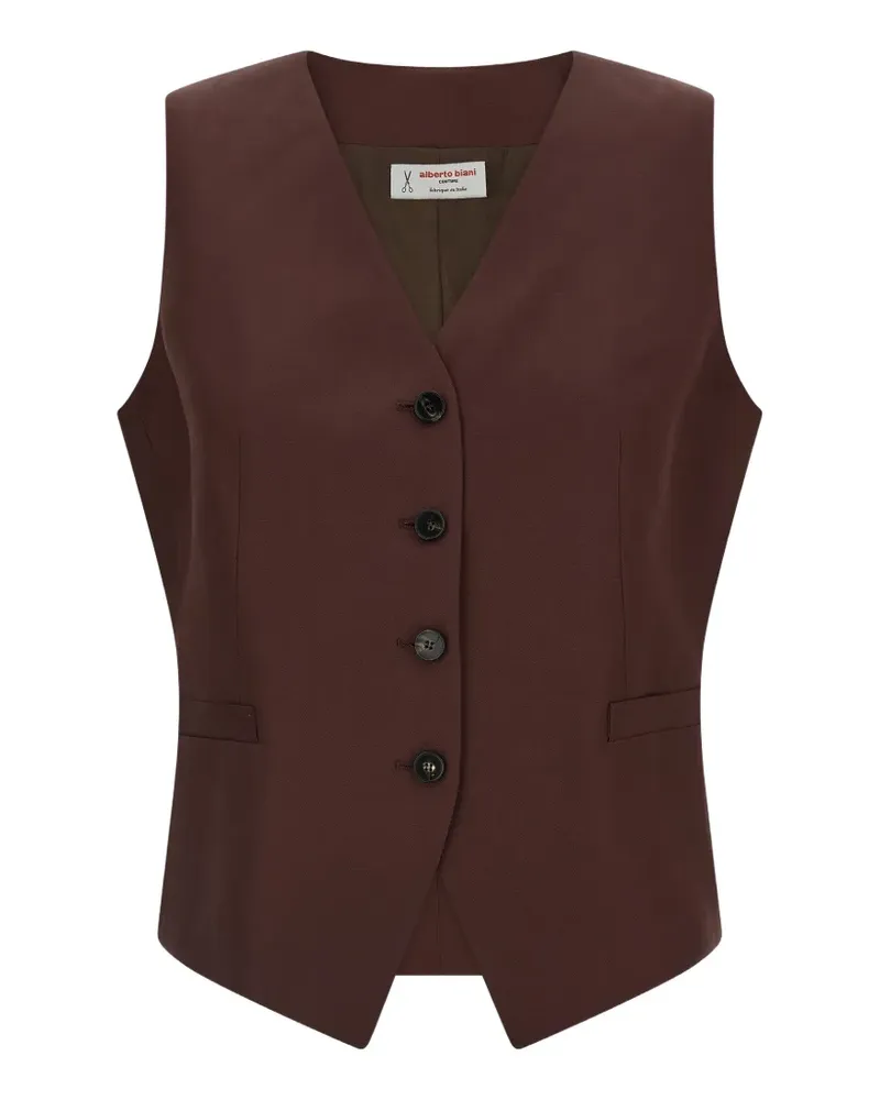 Alberto Biani V-neck button vest - Braun Braun