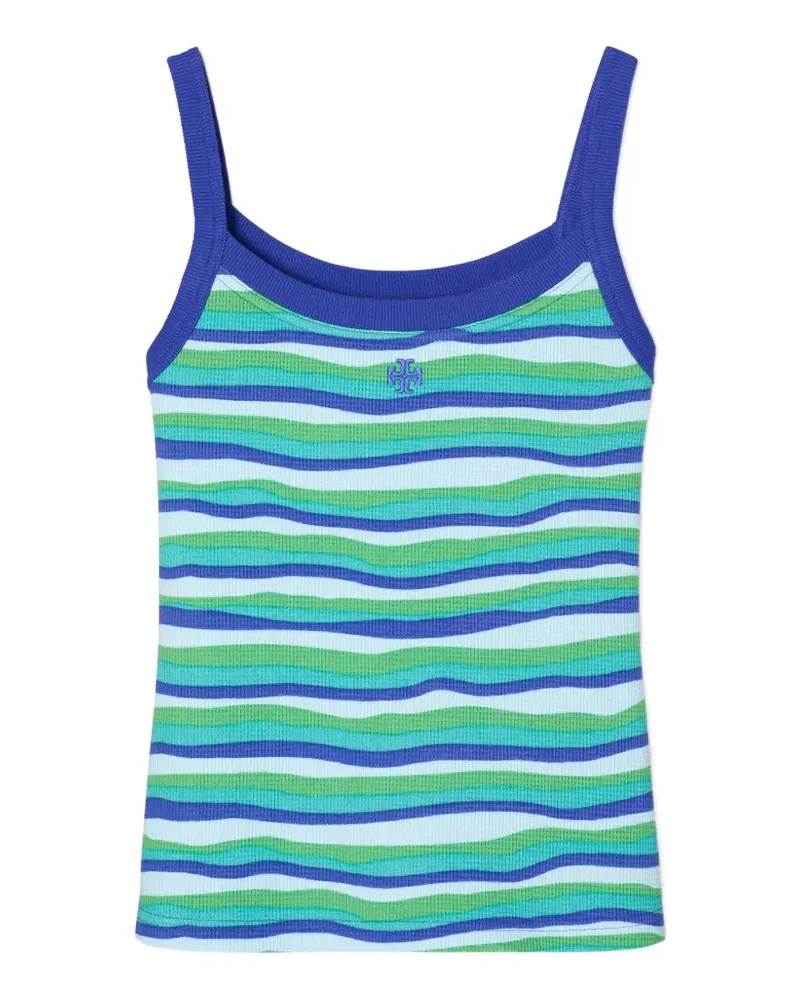 Tory Burch striped cotton tank - Blau Blau