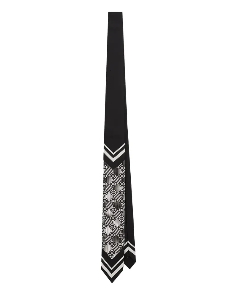 Dolce & Gabbana Geometrisch gemusterte Seidenkrawatte - Schwarz Schwarz