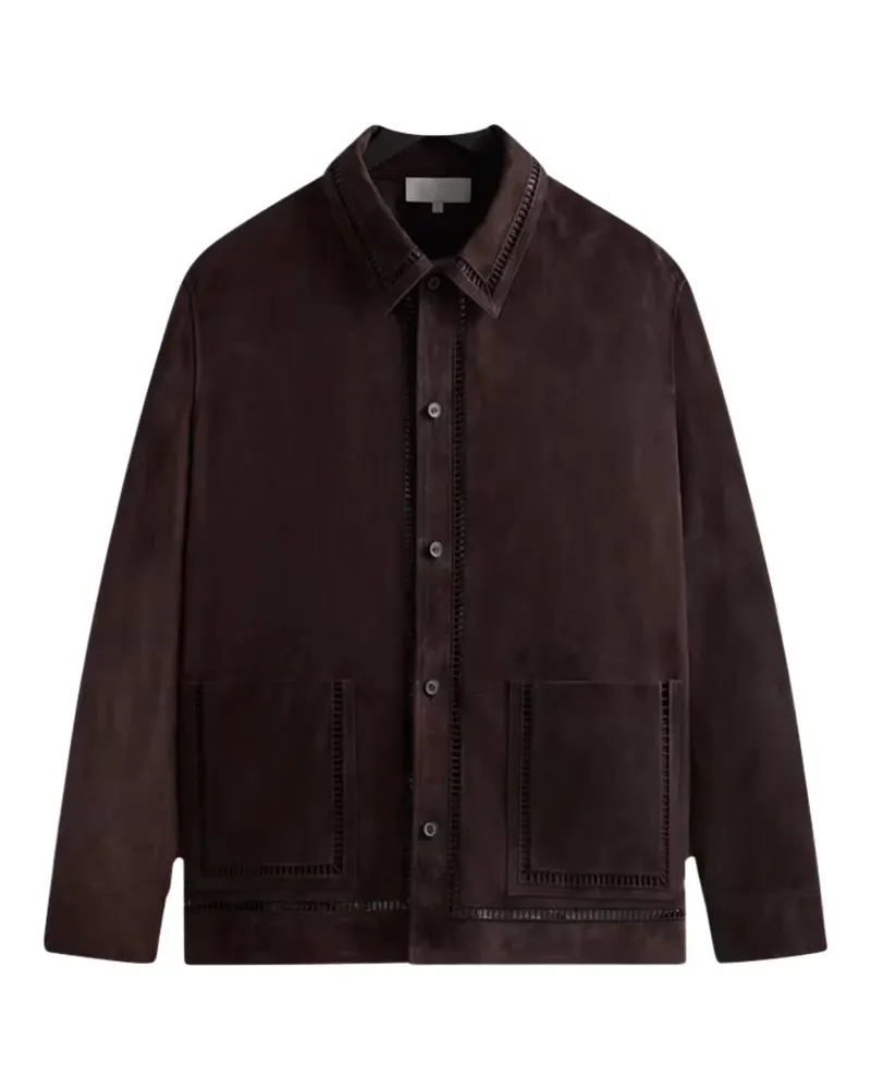 KITH ladder stitch boxy collared overshirt - Braun Braun