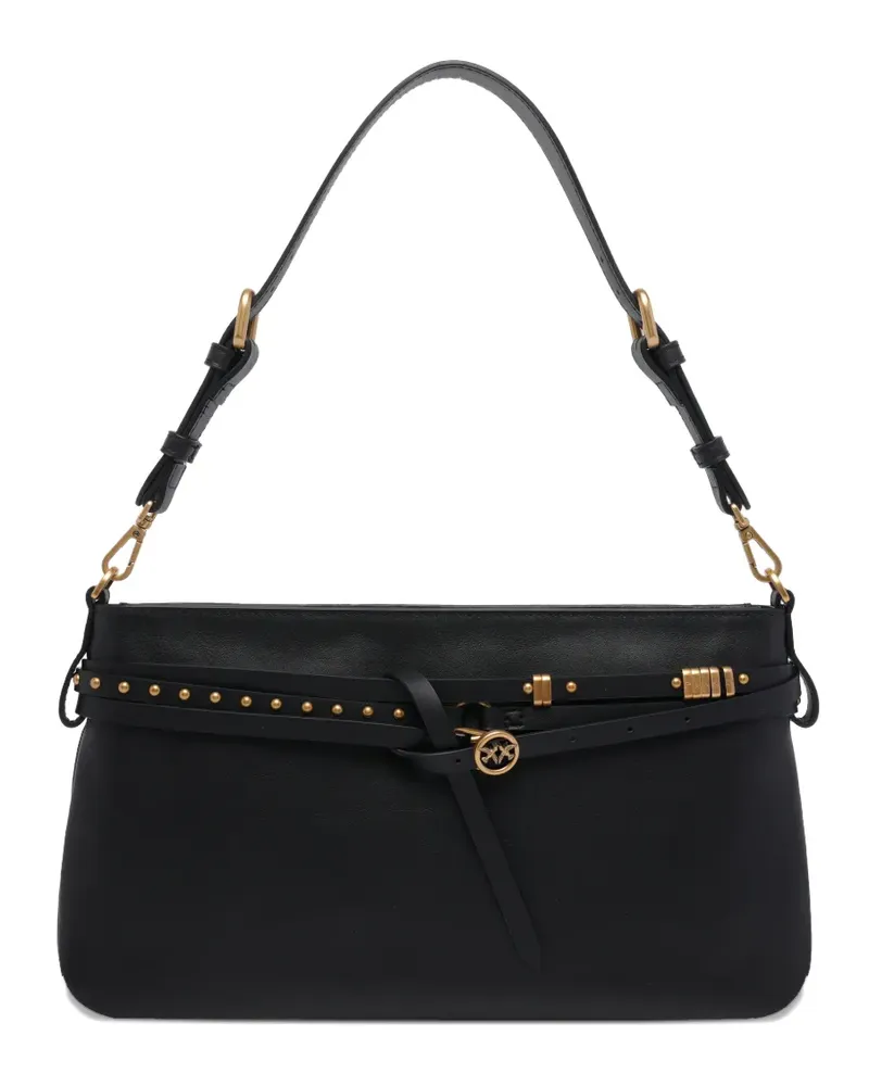 Pinko classic logo shoulder bag - Schwarz Schwarz