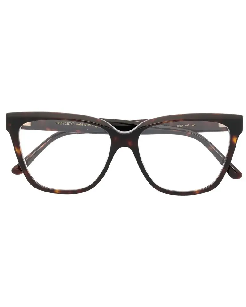 Jimmy Choo Brille mit eckigem Gestell - Braun Braun