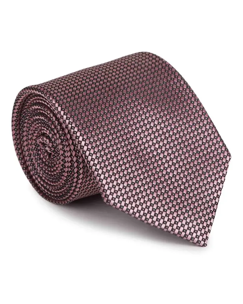 Ermenegildo Zegna Geometrisch gemusterte Seidenkrawatte - Rosa Rosa