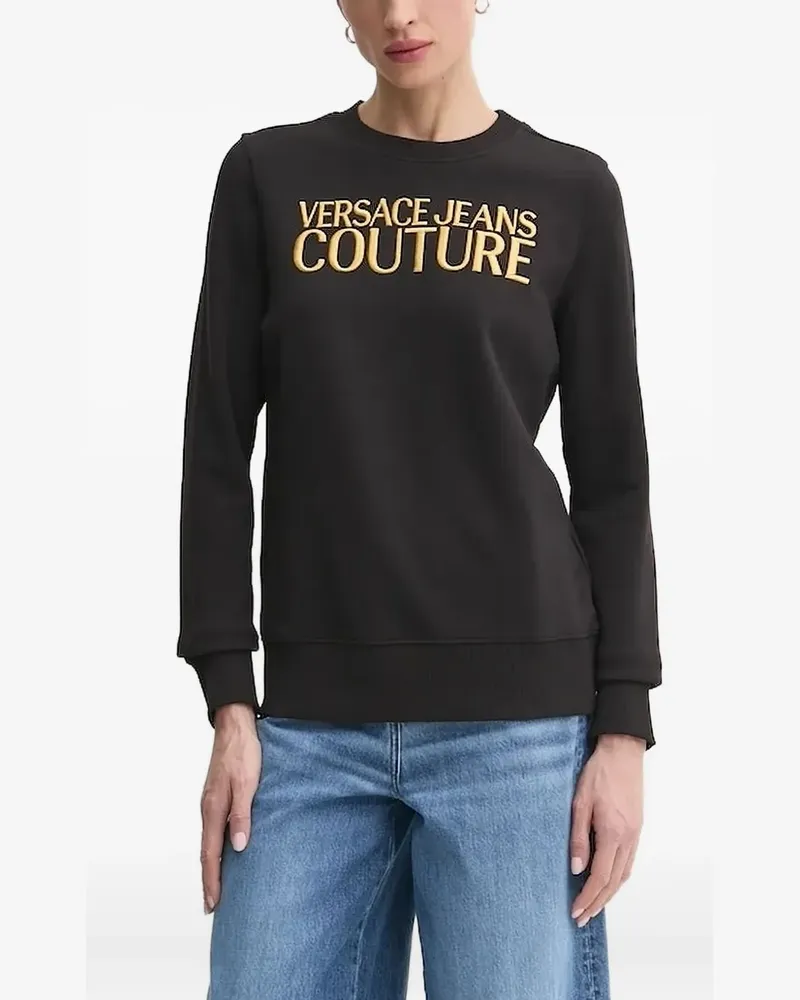 Versace Jeans Sweatshirt mit Logo-Stickerei - Schwarz Schwarz