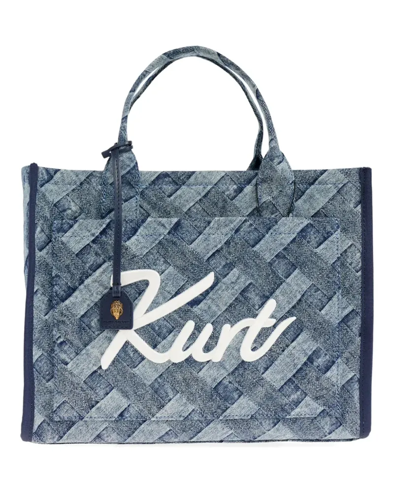 Kurt Geiger woven script tote - Blau Blau