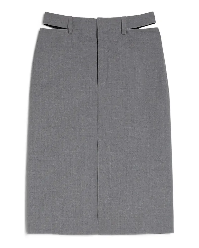 Jil Sander Midirock mit Cut-Out - Grau Grau