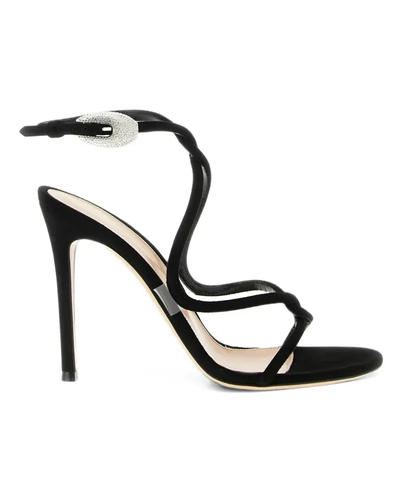 Gianvito Rossi embellished-buckle suede sandals - Schwarz Schwarz