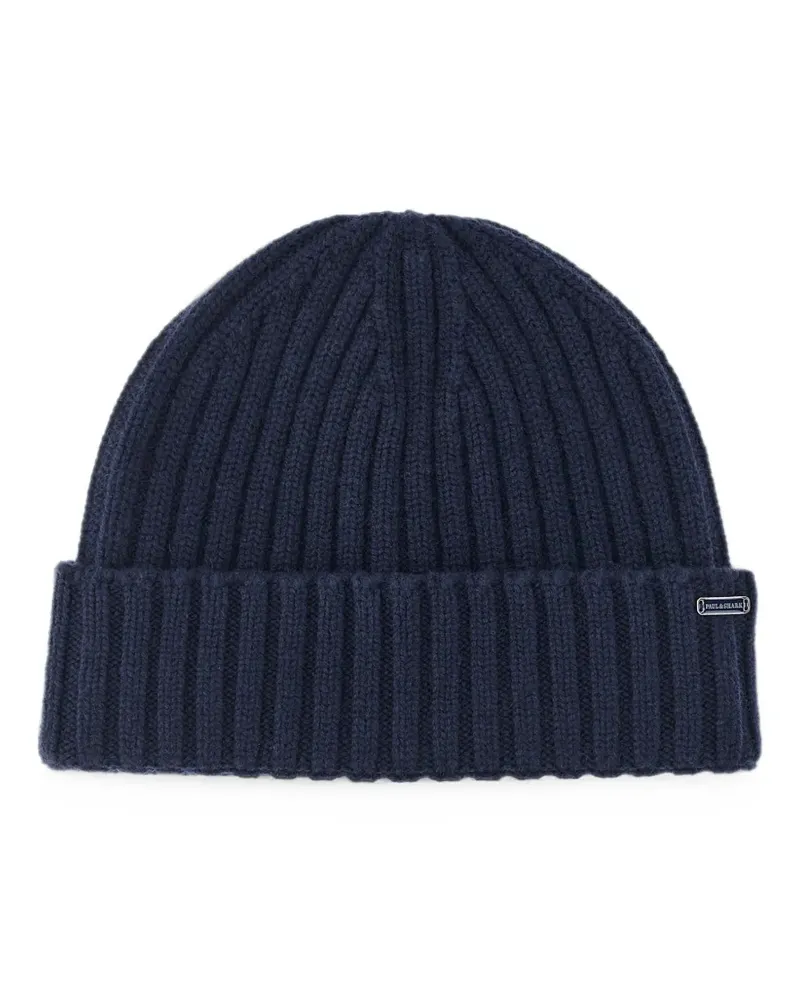 Paul & Shark ribbed-knit beanie hat - Blau Blau
