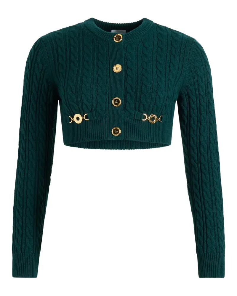 Patou Cardigan mit Zopfmuster - Grün Grün