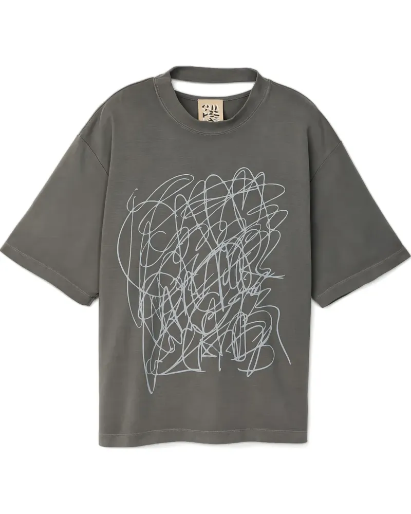 Camper T-Shirt mit grafischem Print - Schwarz Schwarz