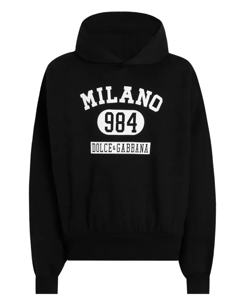 Dolce & Gabbana Langärmeliger Hoodie mit Print - Schwarz Schwarz