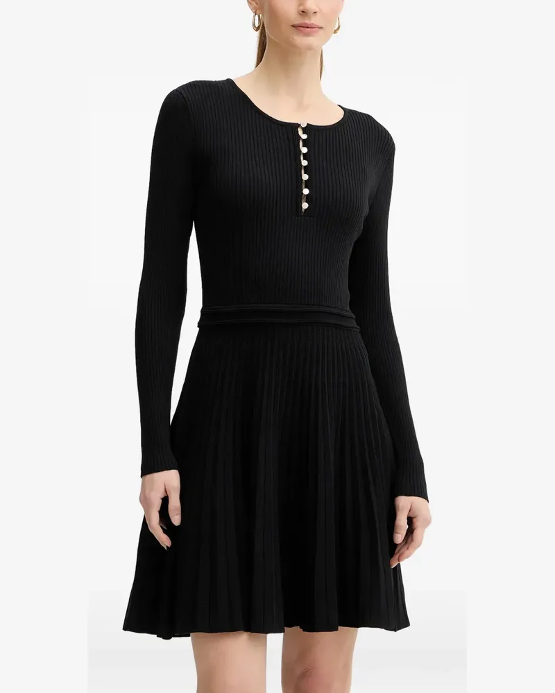 Morgan Geripptes Minikleid - Schwarz Schwarz