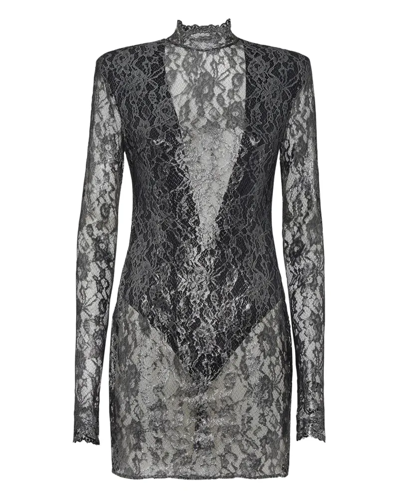 Philipp Plein Minikleid aus Kristallspitze - Schwarz Schwarz