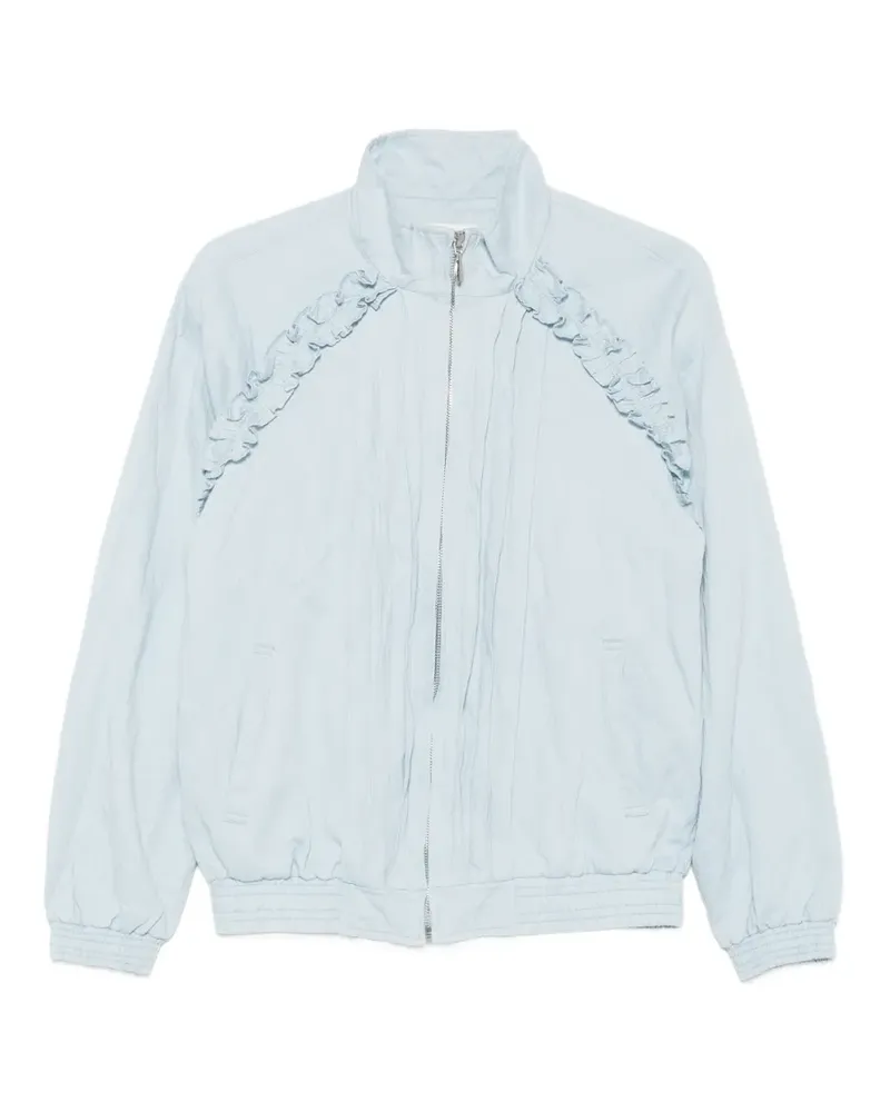 SHUSHU/TONG Gerüschte Jacke in Knitteroptik - Blau Blau