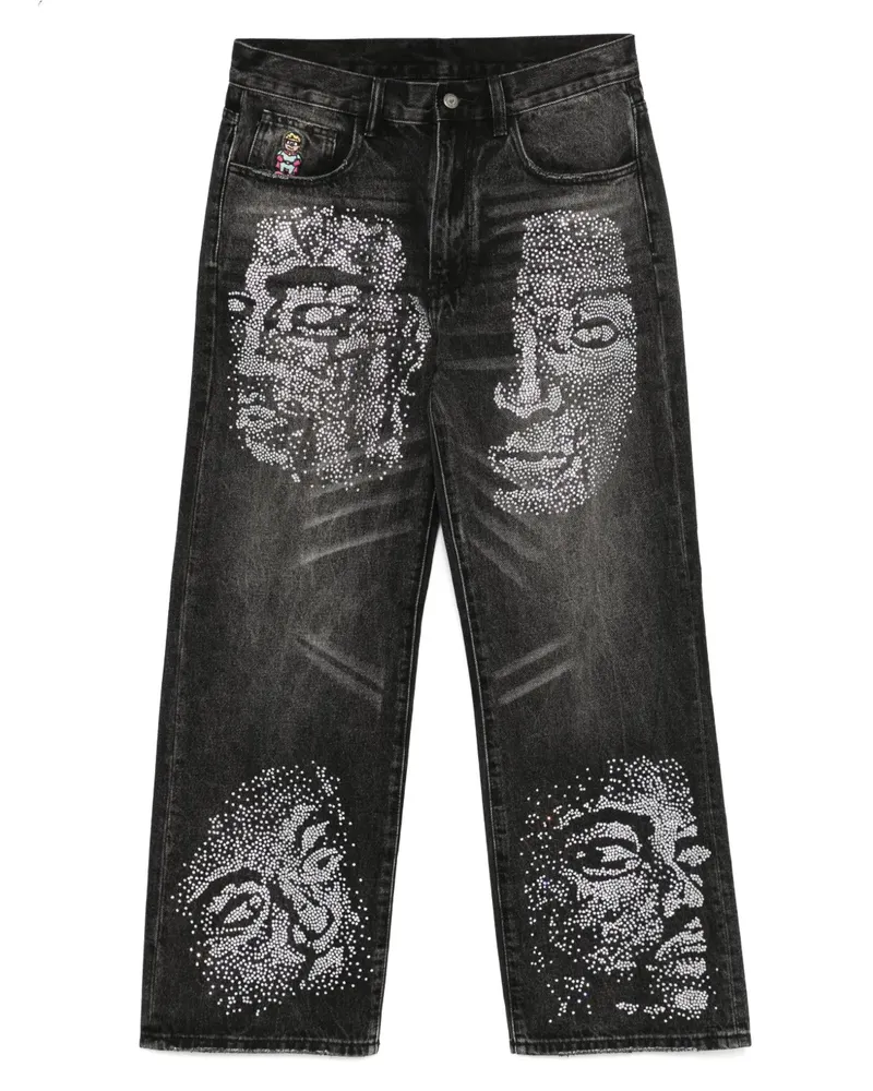 KidSuper Jeans mit Strass - Schwarz Schwarz