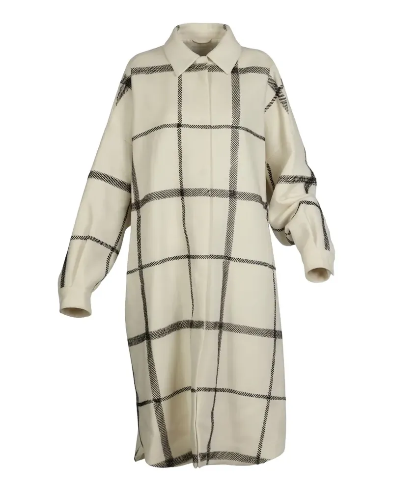 Valentino Garavani check-pattern oversized coat - Nude Nude