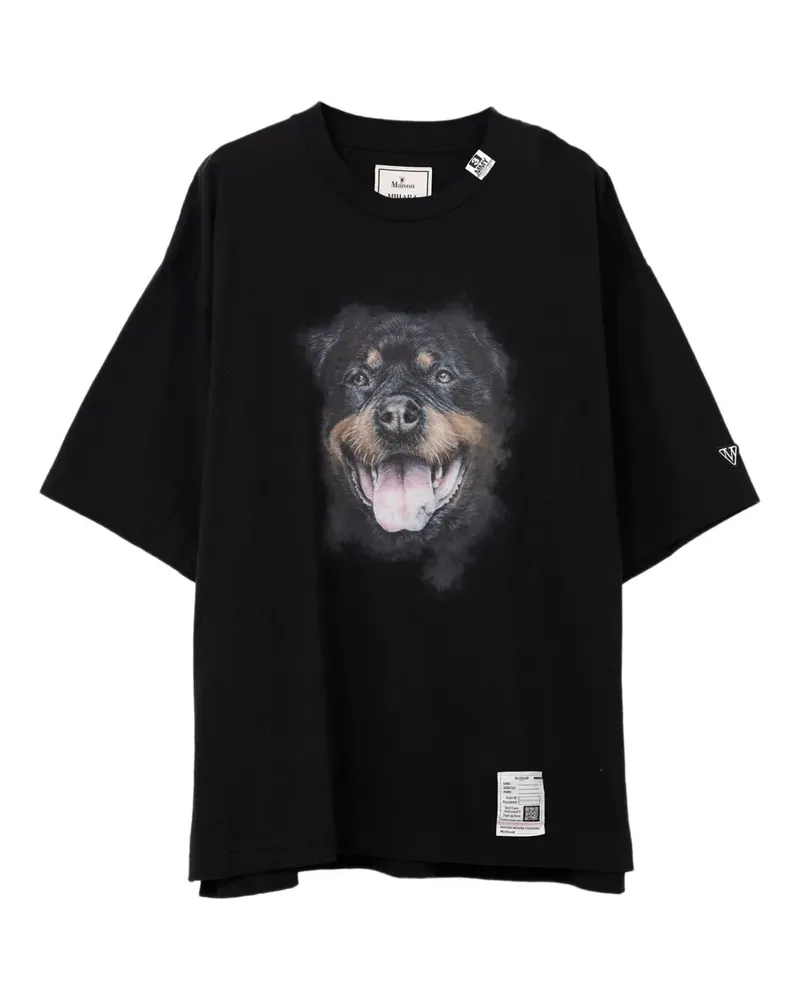 MIHARAYASUHIRO T-Shirt mit Hunde-Print - Schwarz Schwarz