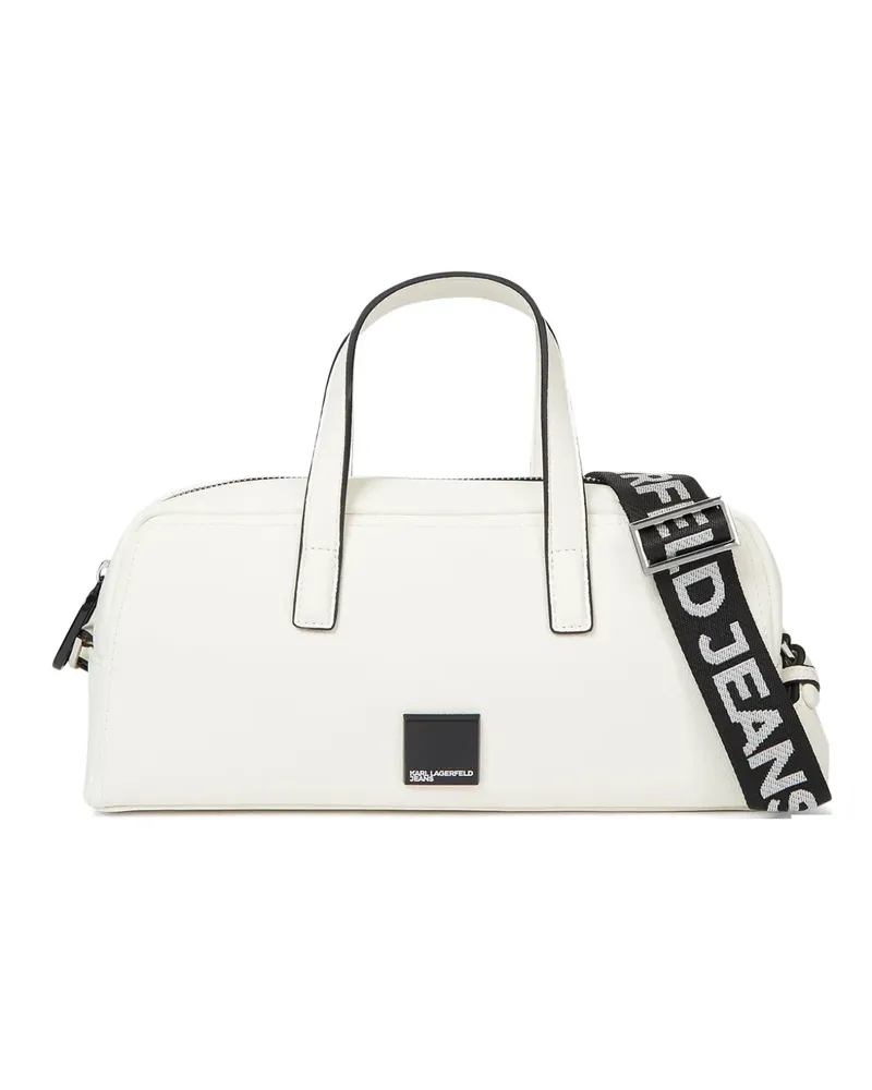 Karl Lagerfeld logo-patch bowling bag - Nude Nude