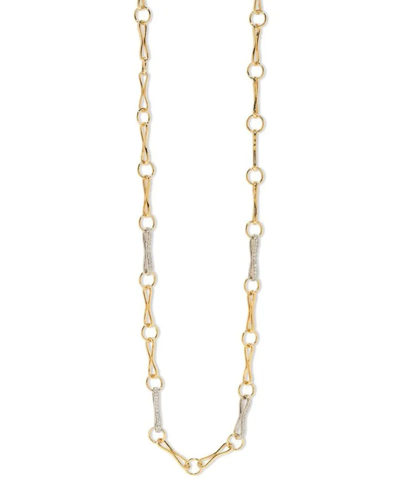 AZLEE Große 18kt Circle-Link Goldhalskette mit Diamanten Gold