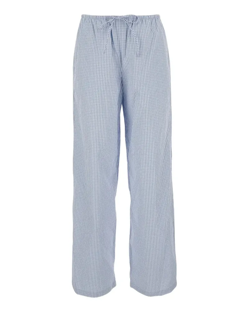 Dunst check-pattern drawstring trousers - Blau Blau