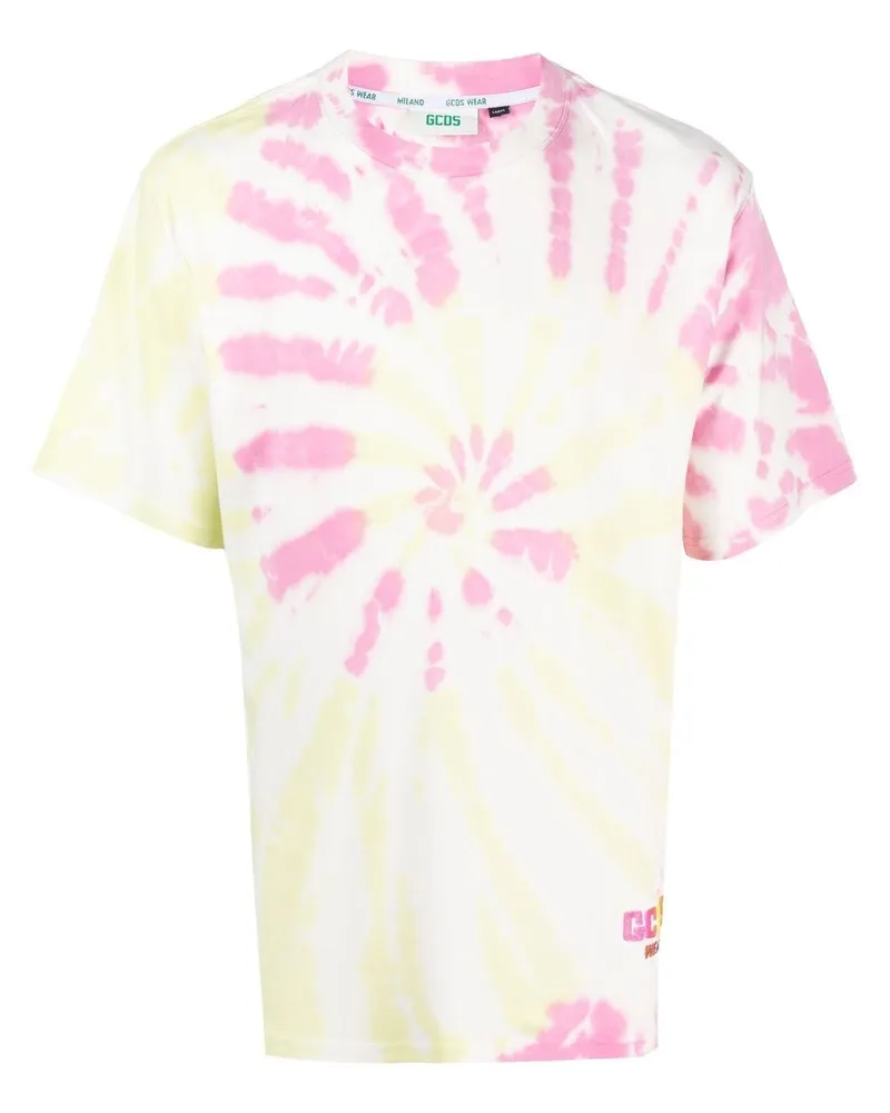 GCDS T-Shirt mit Batikmuster - Rosa Rosa