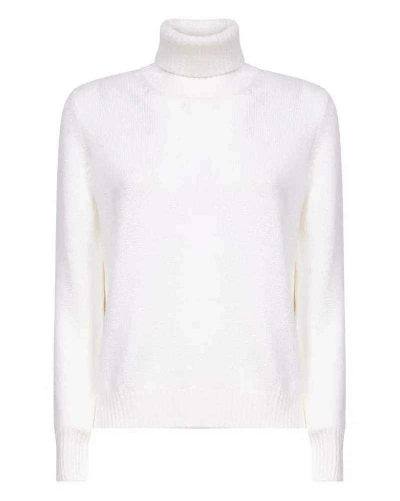 Blanca Gerippter Rollkragenpullover - Weiß Weiß
