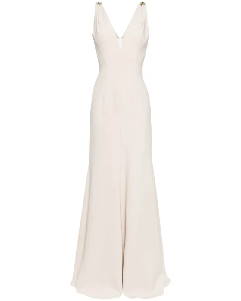 Jenny Packham Lola Maxikleid mit V-Ausschnitt Nude