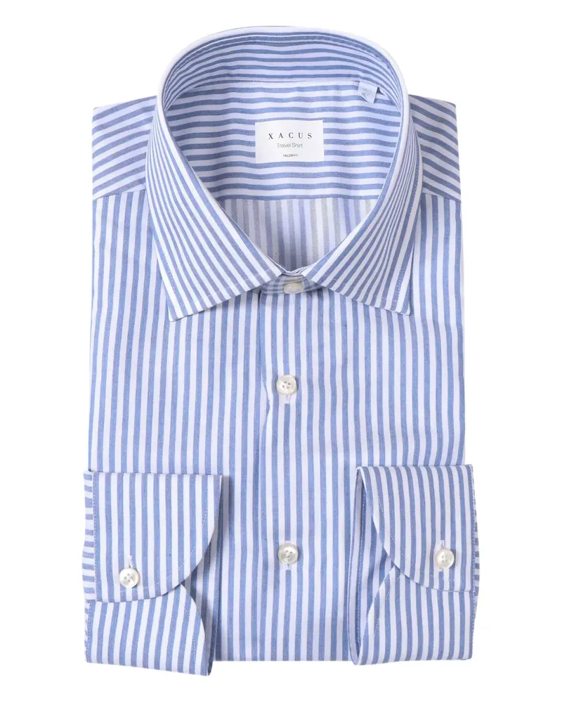 XACUS Gestreiftes Hemd - Blau Blau