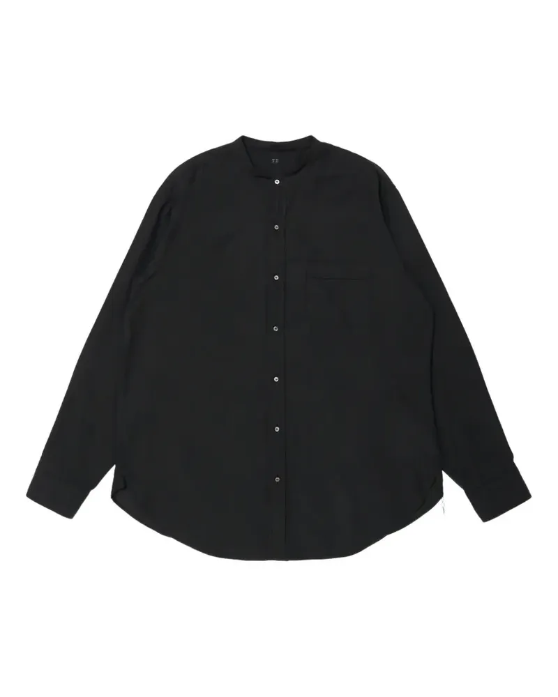 Taiga Takahashi LOT.104 Hemd mit Stehkragen - Schwarz Schwarz