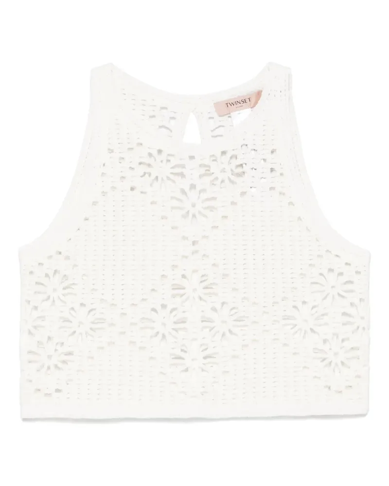 Twin-Set Klassisches Cropped-Top - Weiß Weiß
